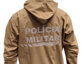 JAQUETA CORTA VENTO PMSC IMPERMÁVEL CAQUI