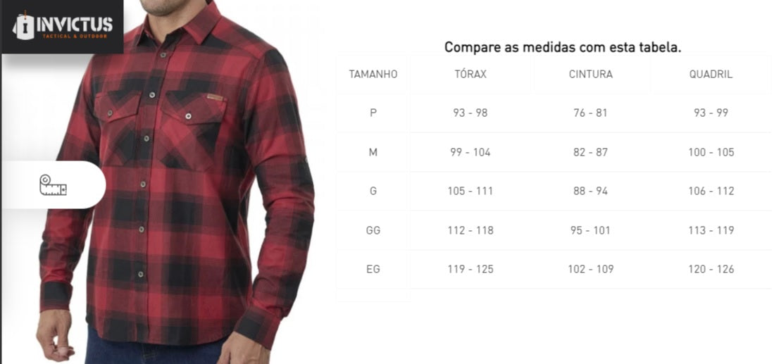 CAMISA LUMBERJACK TEXAS VERMELHA - INVICTUS