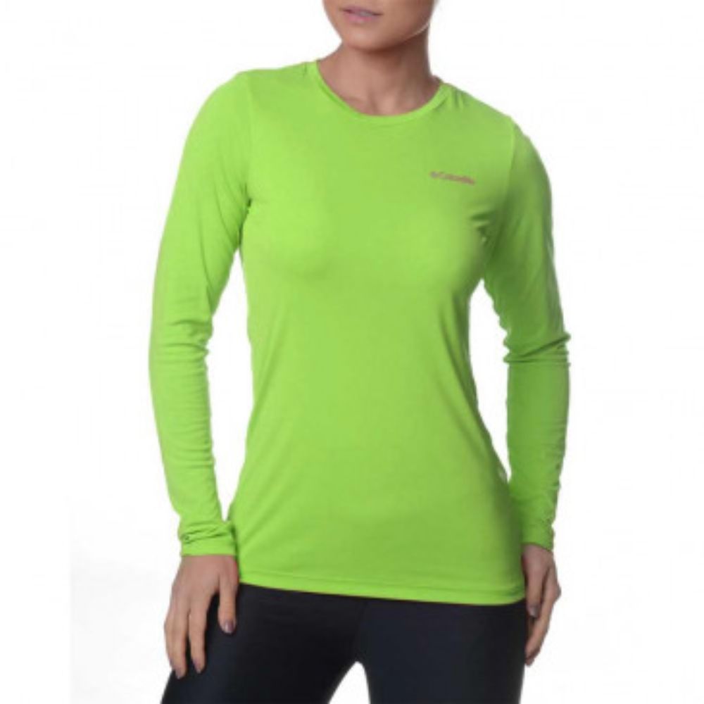 CAMISETA FEMININA NEBLINA MANGA LONGA VERDE LIMÃO - COLUMBIA