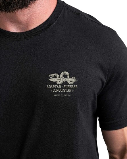 CAMISETA CONQUER SNAKE PRETA INVICTUS