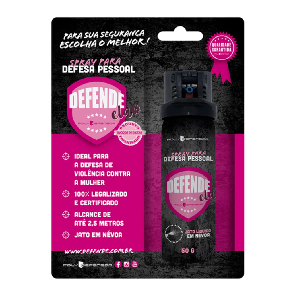 SPRAY PARA DEFESA PESSOAL DEFENDE ELA - POLY DEFENSOR