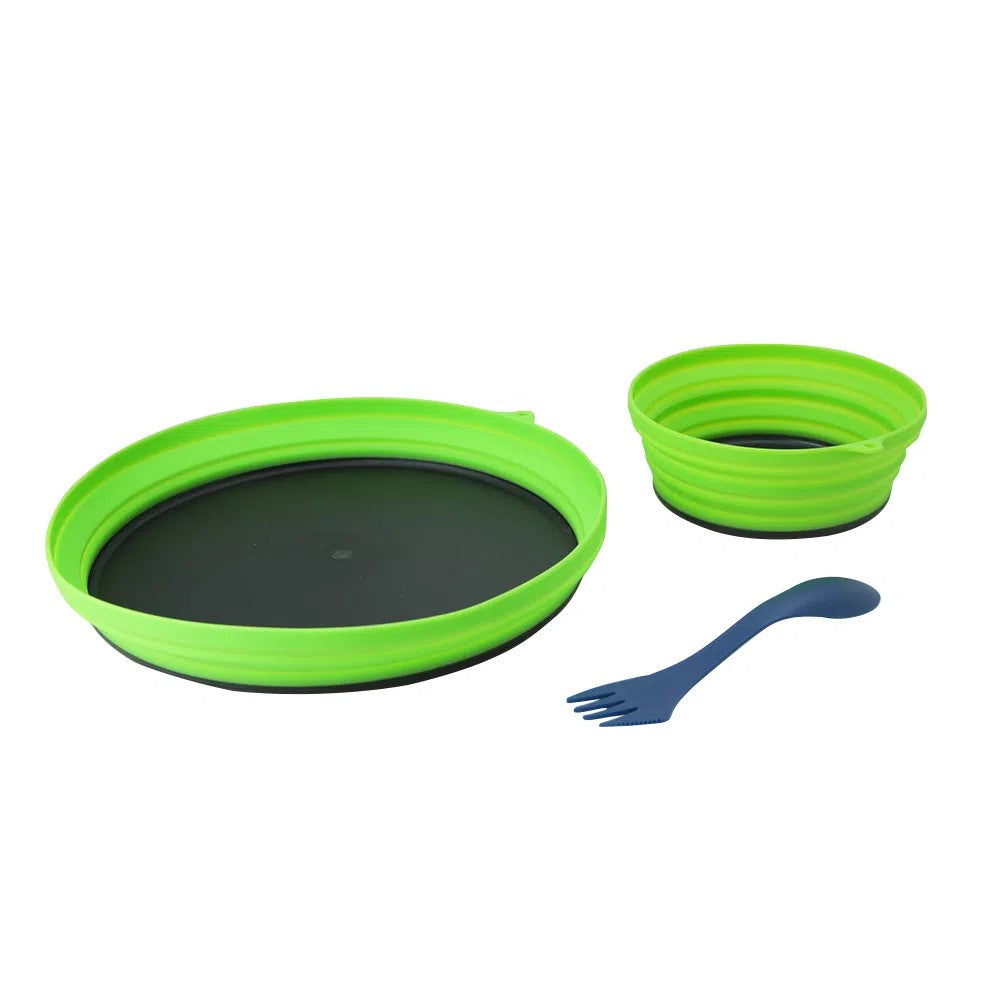 CONJUNTO DE JANTAR DOBRÁVEL KIT DISH COM 3 PEÇAS VERDE E AZUL - AZTEQ