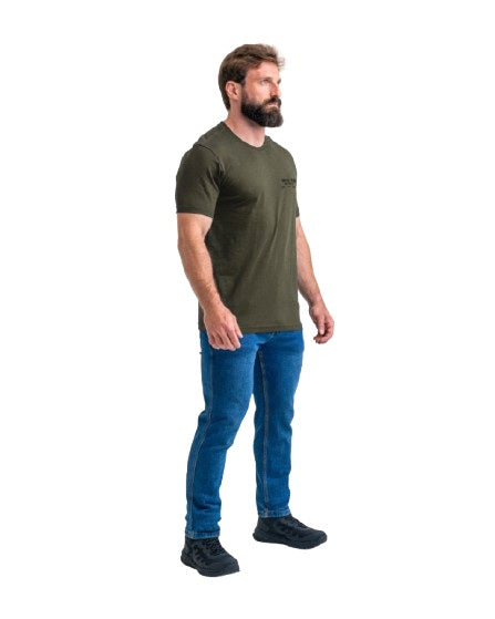 CAMISETA CONCEPT FLAMING SKULL VERDE OLIVA INVICTUS
