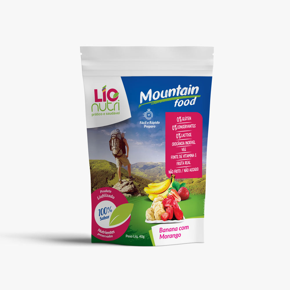 COMIDA LIOFILIZADA BANANA E MORANGO - LIONUTRI