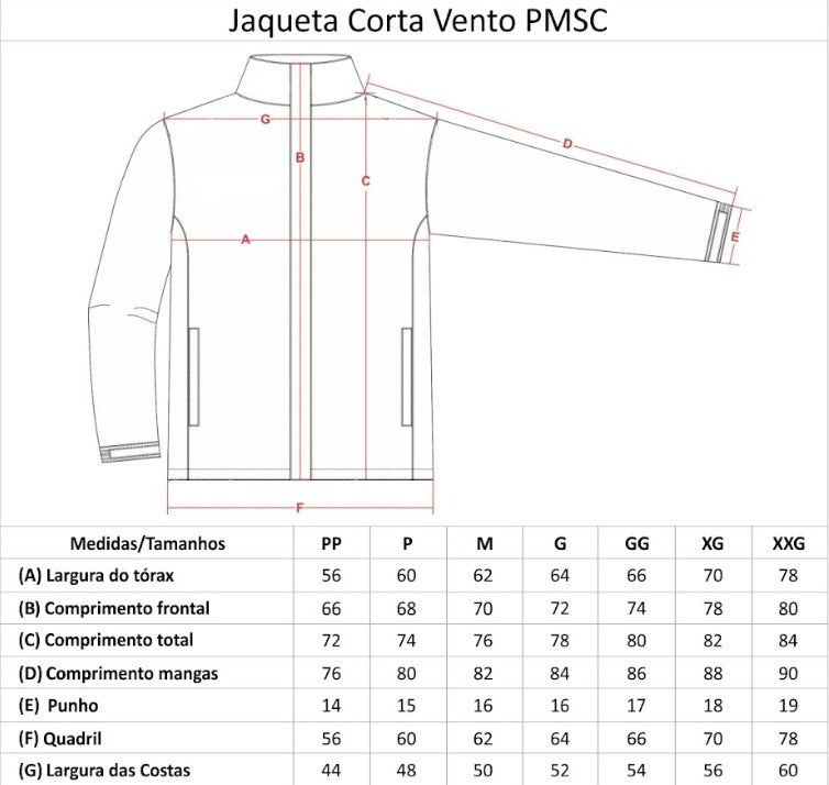 JAQUETA CORTA VENTO PMSC IMPERMÁVEL CAQUI