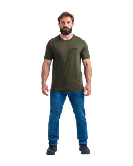 CAMISETA CONCEPT FLAMING SKULL VERDE OLIVA INVICTUS