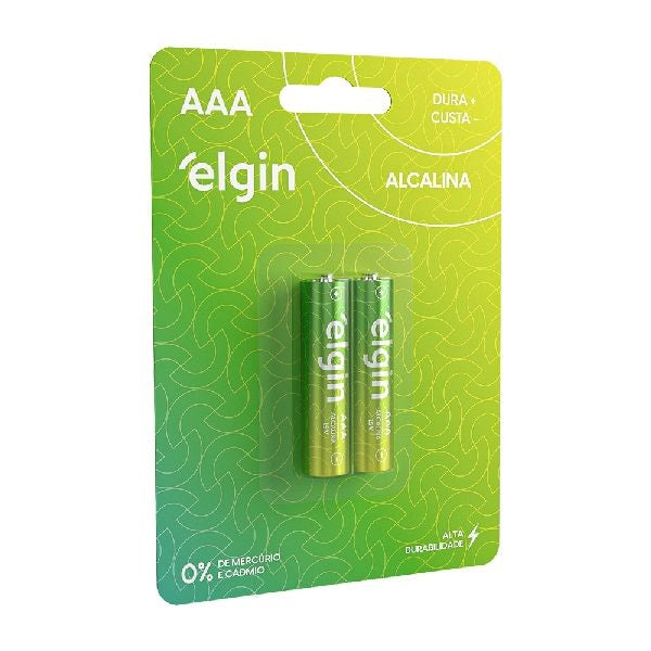 PILHA ALCALINA AAA 1,5V LR03 BLISTER C/2 UN - ELGIN