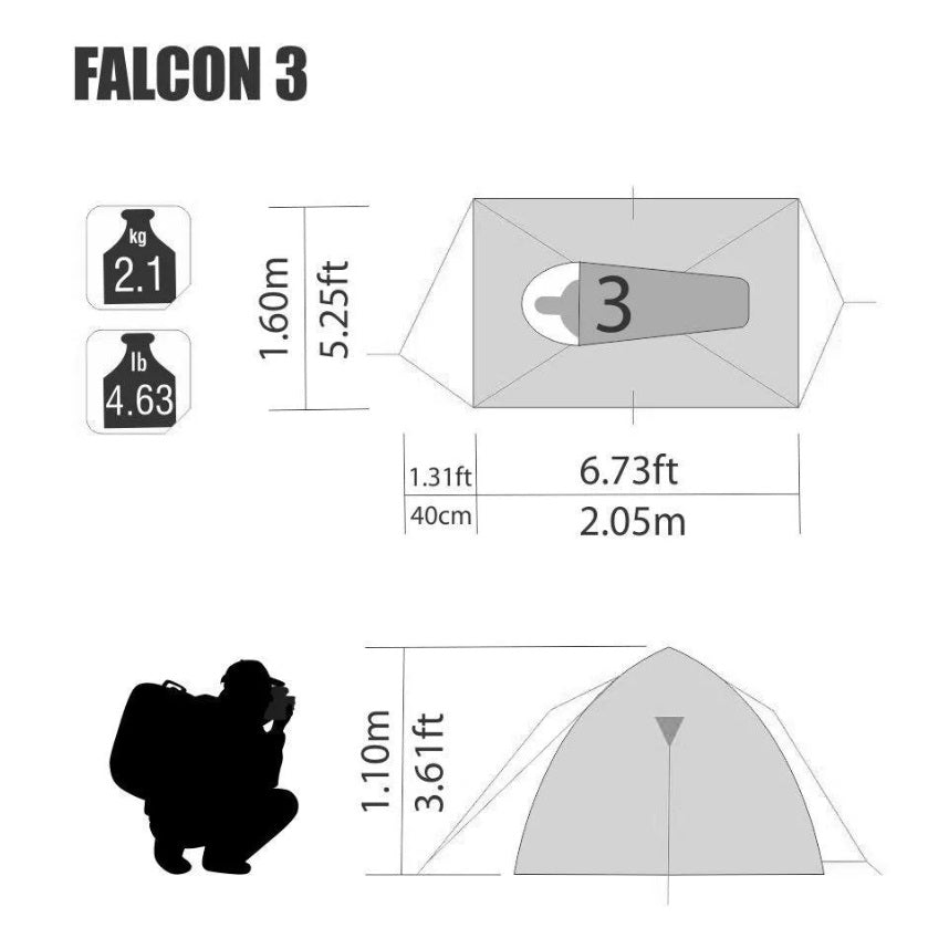 BARRACA FALCON 3 PESSOAS - NTK