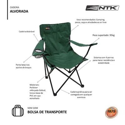 CADEIRA DOBRÁVEL ALVORADA PRETA - NTK