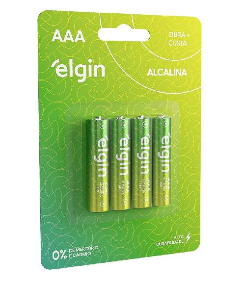 PILHA ALCALINA AAA 1,5V LR03 BLISTER C/4 UN - ELGIN