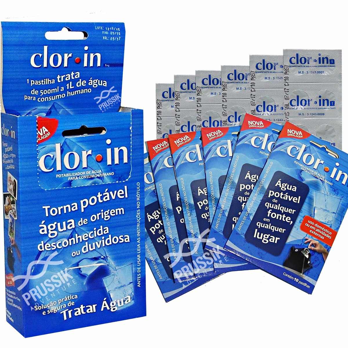 CLORO POTALIZADOR DE AGUA C/10 PASTILHAS PURIFICADORAS 1MG - CLORIN