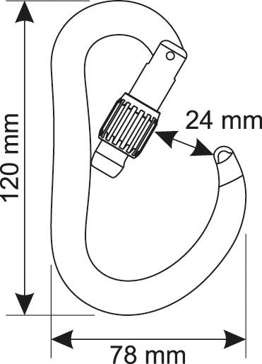 MOSQUETÃO COM TRAVA ATOM LOCK 26KN - CAMP