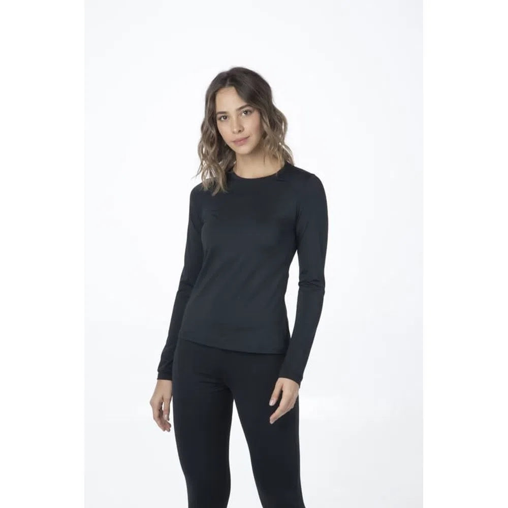 BLUSA SEGUNDA PELE TÉRMICA CONTROL FEMININA PRETA - SOLO