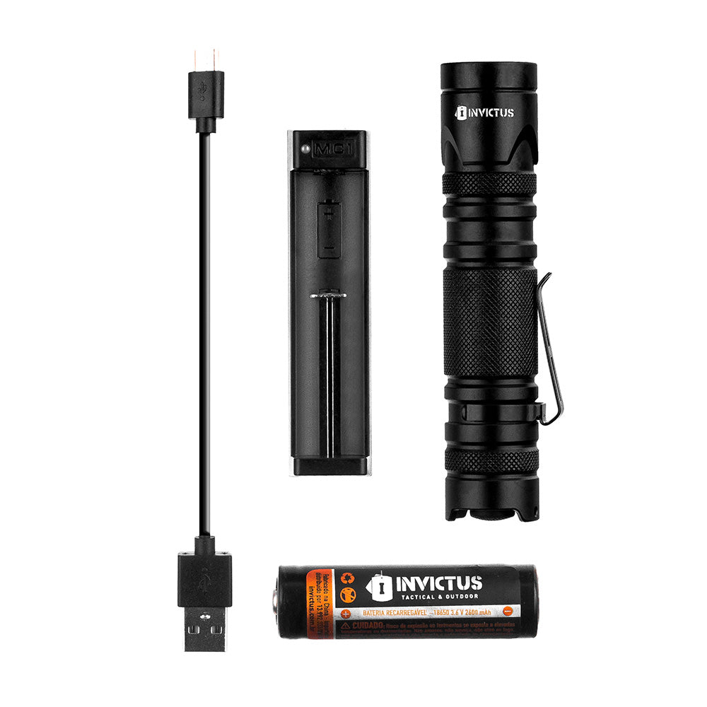 LANTERNA TÁTICA DRACO PRO 1000 LÚMENS - INVICTUS