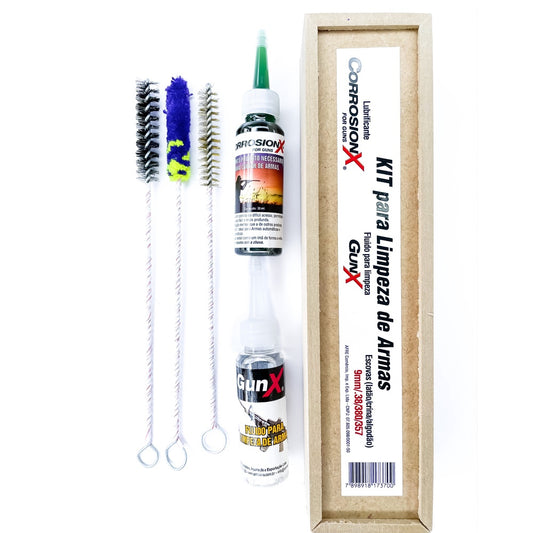 KIT LIMPEZA PARA ARMAS .38/.380 9MM - CORROSIONX