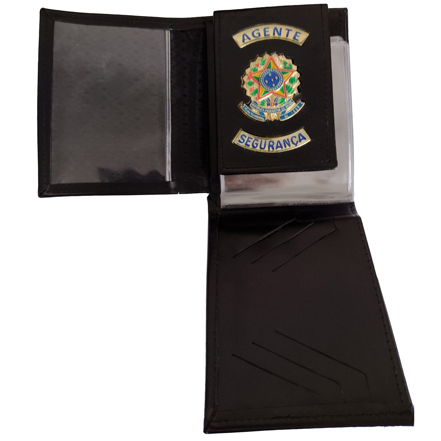 CARTEIRA AGENTE SEGURANÇA COURO PRETO