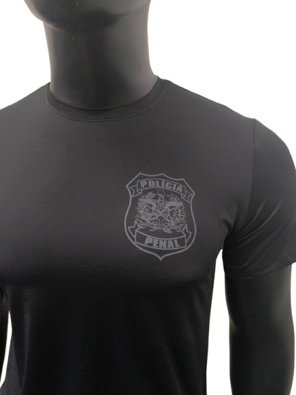 CAMISETA POLÍCIA PENAL SC MANGA CURTA POLIAMIDA PRETA