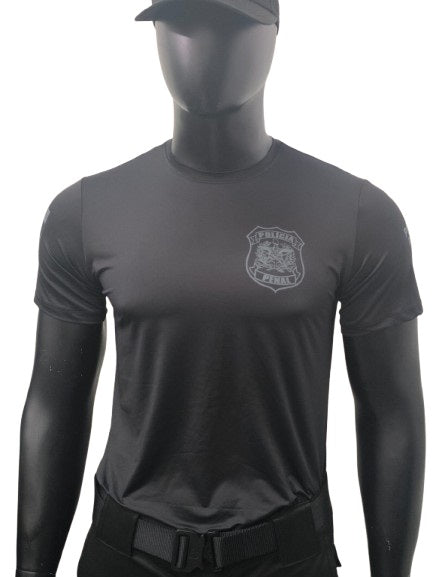 CAMISETA POLÍCIA PENAL SC MANGA CURTA POLIAMIDA PRETA