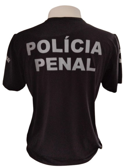 CAMISETA POLÍCIA PENAL SC MANGA CURTA POLIAMIDA PRETA