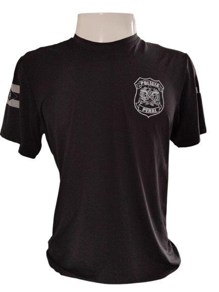 CAMISETA POLÍCIA PENAL SC MANGA CURTA POLIAMIDA PRETA