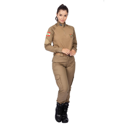 CALÇA OPERACIONAL FEMININA CAQUI FLEX PMSC - FUNCIONAL